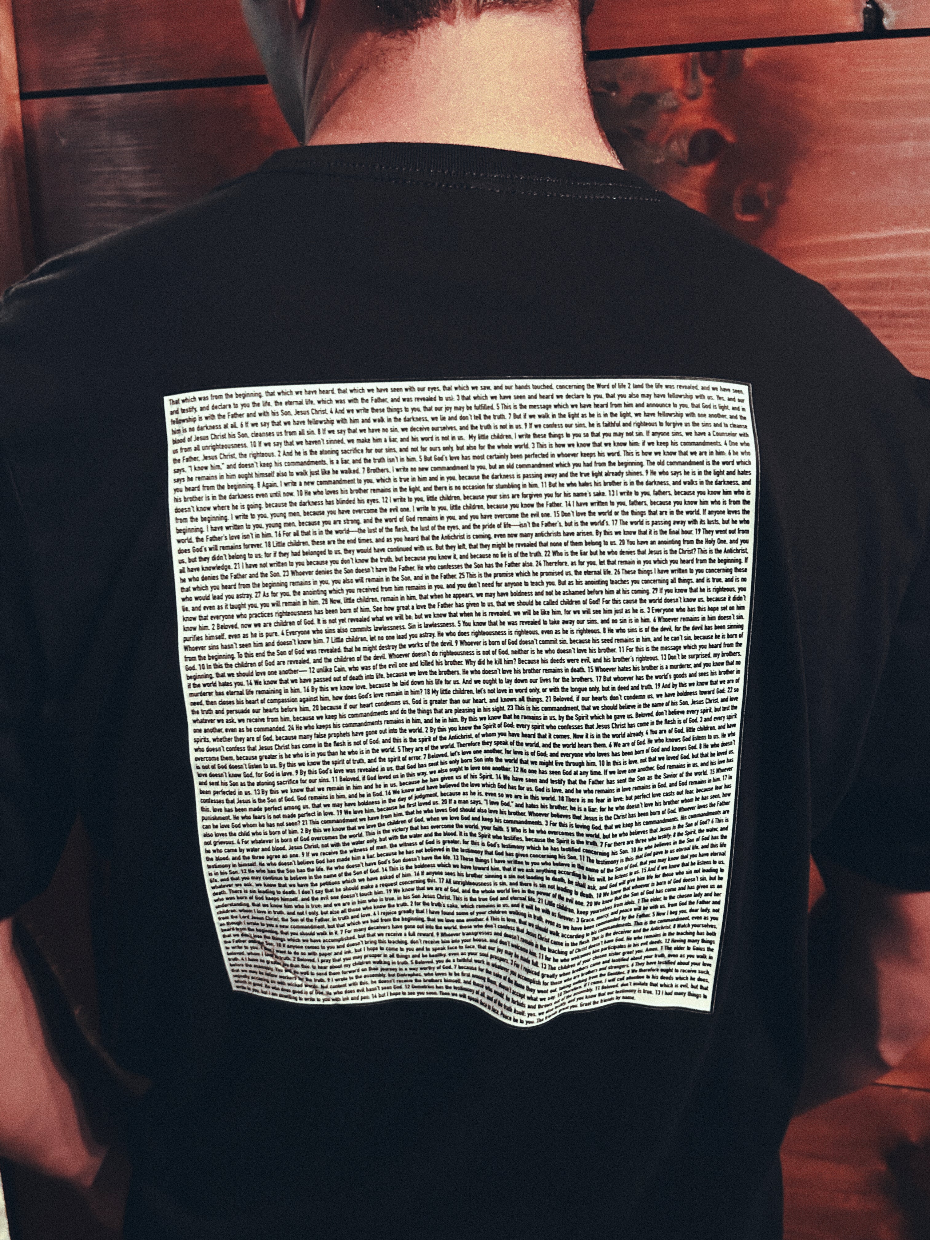 The Books of 1, 2, and 3 John on One Shirt